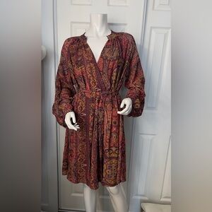 Anthropologie Multicolor Paisley Long Sleeve Dress